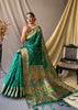 FOREST GREEN WOVEN PAITHANI SILK SAREE