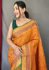 MUSTARD YELLOW WOVEN PATOLA SILK SAREE