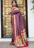 Isha:Khaddi Georgette Handloom Banarasi Saree In The Shades Of Purple