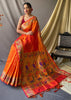 NARANGI ORANGE WOVEN PAITHANI SILK SAREE