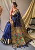 NAVY BLUE WOVEN PAITHANI SILK SAREE