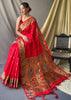 Gorgeous Festive Red Woven Paithani Silk Saree