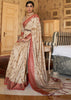 ROYAL BEIGE WOVEN BANARASI TUSSAR SILK SAREE WITH BERRY RED BORDER (6623516491969)