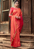 SUNSHINE RED BRONZE ZARI WOVEN KANJIVARAM SILK SAREE