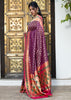 Isha:Khaddi Georgette Handloom Banarasi Saree In The Shades Of Purple