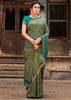 TURQUISE GREEN BRONZE ZARI WOVEN KANJIVARAM SILK SAREE