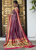 Isha:Khaddi Georgette Handloom Banarasi Saree In The Shades Of Purple