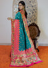 Parineeta: Teal Blue Banarasi Saree With Beautiful Paithani Border