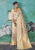 Pearl White Kanjivaram Saree (5778910019735)