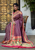 Isha:Khaddi Georgette Handloom Banarasi Saree In The Shades Of Purple