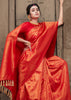 BRIDAL RED BRONZE ZARI WOVEN KANJIVARAM SILK SAREE