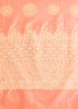 PLUM PEACH LUCKNOWI CHIKANKARI COTTON SILK SAREE