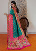 Parineeta: Teal Blue Banarasi Saree With Beautiful Paithani Border