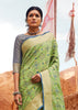 Mint Green Woven Patola Saree With Brocade Blouse (5673648980119)