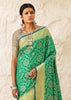 Persian Green Woven Patola Saree With Brocade Blouse (5673652289687)