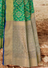 Persian Green Woven Patola Saree With Brocade Blouse (5673652289687)