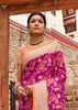 Deep Purple Woven Patola Saree With Brocade Blouse (5673652650135)