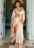 Gorgeous Ivory Woven Paithani Saree (5673643278487)