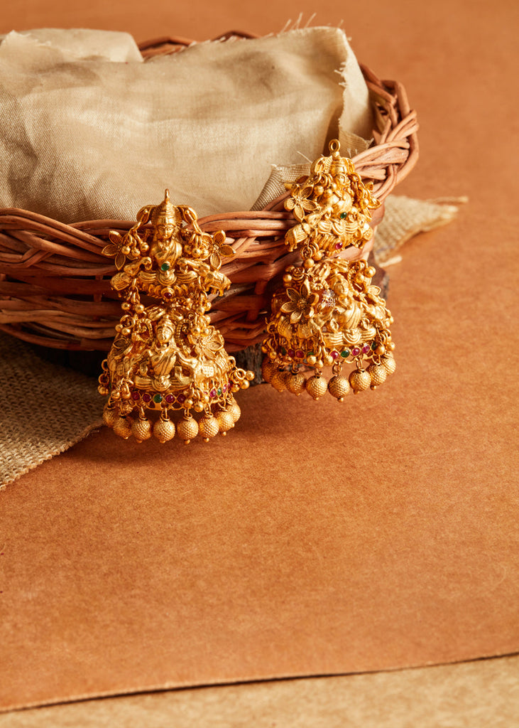 HEAVY ANCIENT GODDESS MOTIF EARINGS (6964402946241)