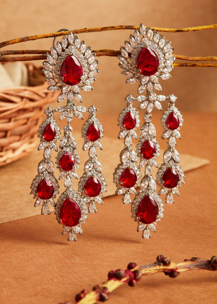 PINK STUDDED JHALAR EARINGS (6964422017217)